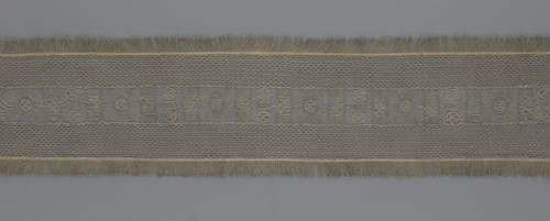 A so-called Saxon lace belt, lace belt as a men's clothing accessory. The central part is a