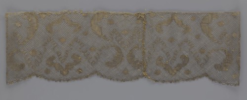 Lace fragment, lace, 18th century, Europe, fabric, width 20 cm, length 120 cm, A rectangular piece