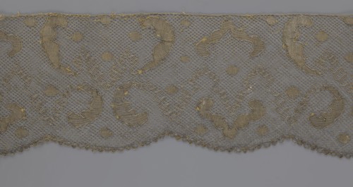 Lace fragment, lace, 18th century, Europe, lace, fabric, width 20 cm, length 120 cm, A strip of