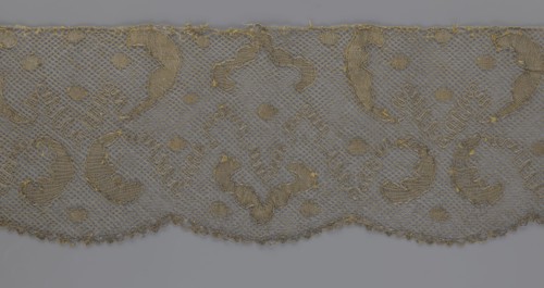 Lace fragment, lace, 18th century, Europe, fabric, width 20 cm, length 120 cm, A piece of lace