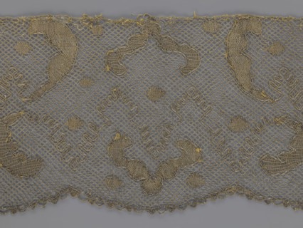 Lace fragment, lace, 18th century, Europe, lace fabric, width 20 cm, length 120 cm, A section of