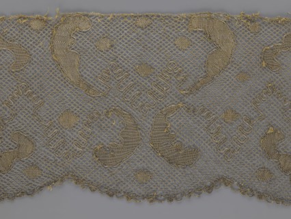 Lace fragment, lace, 18th century, Europe, fabric, width 20 cm, length 120 cm, A piece of fabric