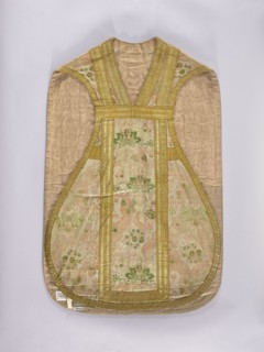 Chasuble, lace ornaments, floral ornaments, flowers, ribbons, liturgical vestments, plant