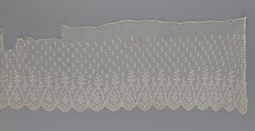 Lace fragment — shuttlecock;, mid-19th century France. Lace shuttlecocks; clothing accessory for