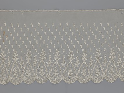Lace fragment - shuttlecock; maker, mid-19th century, France. Lace shuttlecock used as a clothing