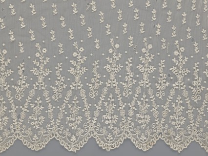 Lace fragment — shuttlecock; mid-19th century, France. Lace shuttlecocks, clothing accessories,