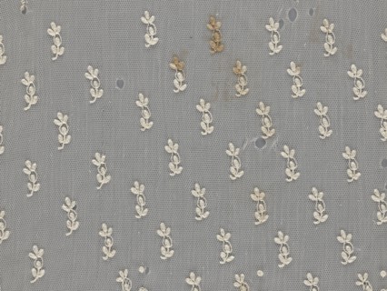 Lace fragment — shuttlecock;, Mid-19th century, France. Lace clothing accessory fashion. Lower