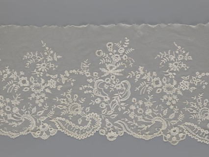 Lace fragment — shuttlecock; creator, purchase provenance; fashion; clothing accessories; lace;