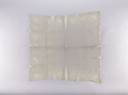 Cope, 19th century, Silesia. Embroidered liturgical vestment cope, height 102 cm, width 103 cm. The