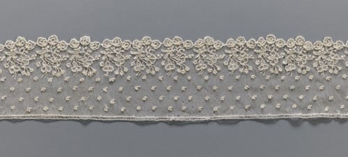 Lace fragment, repossession provenance; needle lace, Alençon lace, 18th century, France. The edge
