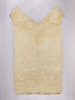Back of a chasuble made of cream silk rep, embroidered with patterns of various flower branches,