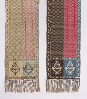 Kontusz belt, Bipartite heads with flower bush motifs in carp scale; edge with a motif of small