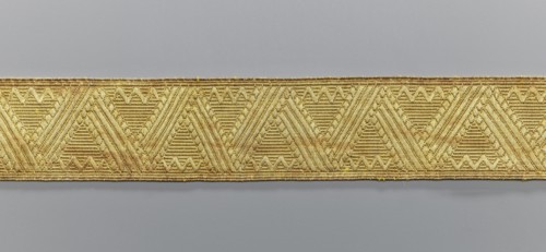 Gallon, origin unknown, galloons haberdashery, geometric ornaments, smaller snake pattern at the