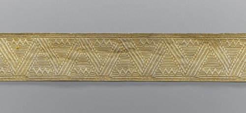 Gallon, galloons haberdashery, provenance unknown, geometric ornaments, smaller snake pattern at