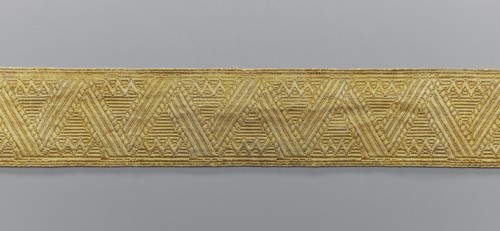 Gallon, galloons haberdashery, provenance unknown, geometric ornaments, a smaller snake pattern at