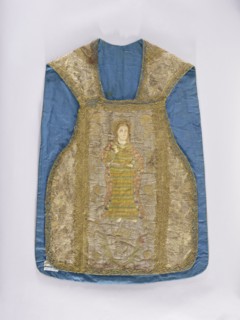 Chasuble, Madonna and Child, St. Bridget 1303–1373, Slepowron coat of arms, coats of arms,