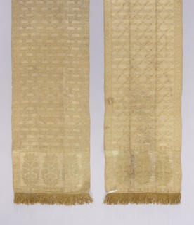 Kontusz belt. Silk with gilded silver thread; plain weave, brocaded single fabric; density 26 warps