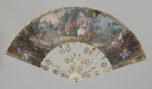 Fan, fans, fashion accessories, genre scenes, Rococo style, restitution noted. Double-sided fan