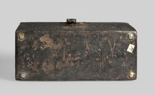 Casket, plant decoration, shields, dates, geometric ornament, early 16th century, possibly France,