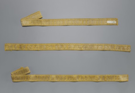 Three one-sided galloons; creator, galloons haberdashery; origin, 18th century, Poland; fabrics;