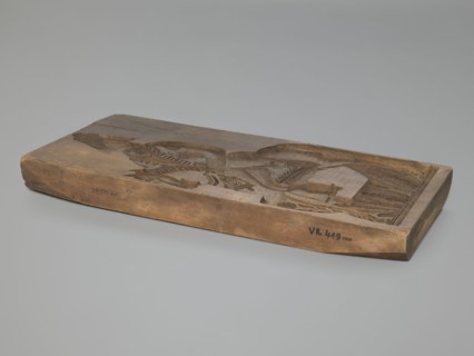 Gingerbread mold, double-sided. Obverse: image of a rider on a horse in a parade uniform from the