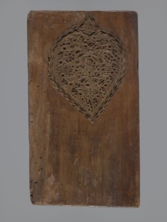 Double-sided gingerbread mould. Obverse: baptism scene; reverse: floral ornament. Genre scenes,
