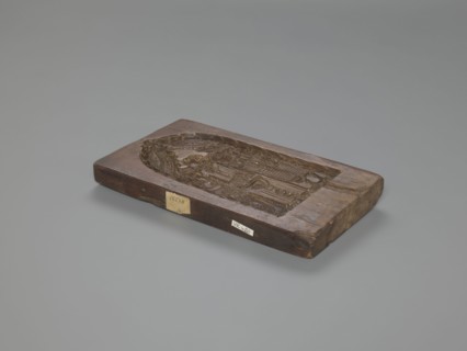 Double-sided gingerbread mould. Obverse: baptism scene; Reverse: floral ornament. Genre scenes,