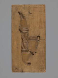 Double-sided gingerbread mould. Obverse: decorative pipe; reverse: nine fish. Double-sided
