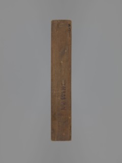 Double-sided gingerbread mould. Obverse: female figure in a long, patterned, richly decorated