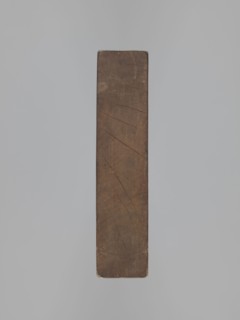 Double-sided gingerbread mould. Rectangular wooden form with carved images on each side: one side