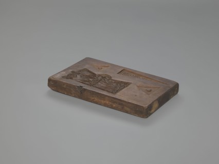Double-sided gingerbread mould. Obverse: Easter Lamb holding a banner, haloed, with a chalice