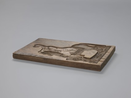 Double-sided gingerbread form. Obverse: image of a rider. Reverse: four representations of human