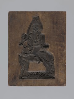 Double-sided gingerbread mould with the image of a rider on both sides, woodcarver or gingerbread