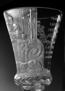 Chalice, glass, 1736–1744. Naliboki, Belarus Grand Duchy of Lithuania. Height 17.2 cm; width 7.7 cm