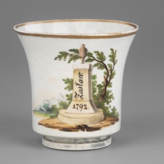 Cup, Korzec Porcelain and Faience Manufactory; 1790–1832. Chalice-shaped cup with stepped foot and