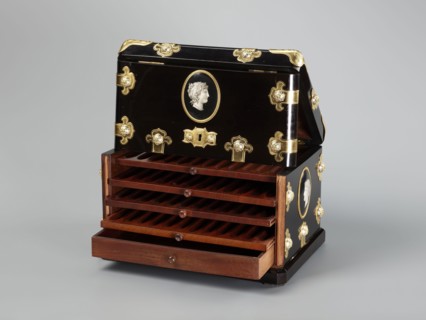 Cigar box, cigars, cameos, antiquing style, smoking tobacco, female busts, male busts, 3rd quarter