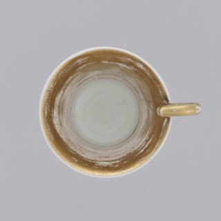 Cup with veduta, porcelain, miniatures with ancient architecture—ruins of the Baths of Tytus Rome;