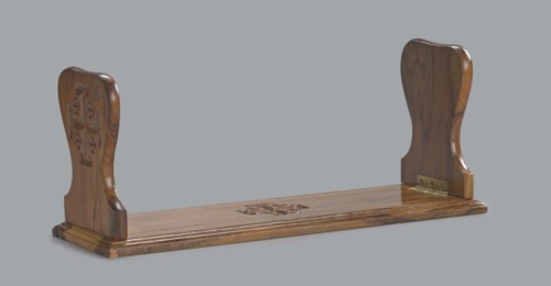Bookstand, creator unknown, origin unknown, Hebrew inscription, Jerusalem Israel/Palestine;