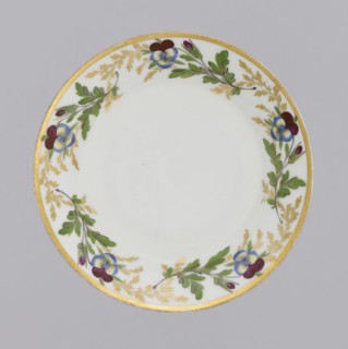 Saucer with floral decoration, Korzec Porcelain and Faience Manufactory; 1790–1832. Conical saucer