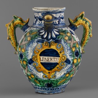 Pharmacy jug, Montelupo ceramics center; ca. 1400–, role classification of maker, pottery