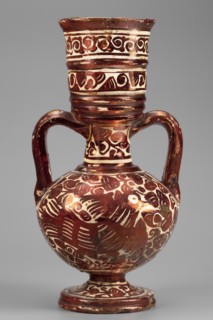 Amphora-type vase, Manises ceramic center; ca. 1400- Maker/ workshop unknown. Two-handled vase with