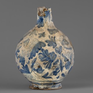 Bottle, Montelupo ceramics centre; ca. 1400–, pottery workshop, spherical bottle narrowed at the