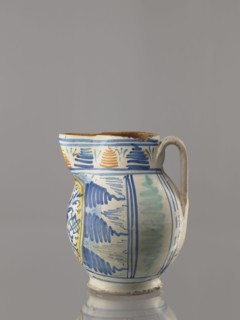 Jug, Orvieto ceramic center; 1450-, 16th century, Italy. Bulky jug with an ovoid belly on a low