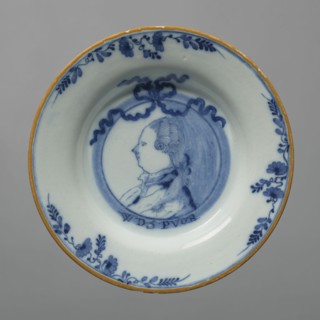 Plate, Delft ca. 1600–, De Porcelejne Bijl faience manufactory; 1657–1803, busts, gift, princes,