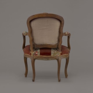 Armchair, rococo style, flowers and geometric ornament, ca. 1760, France; seating piece furniture,