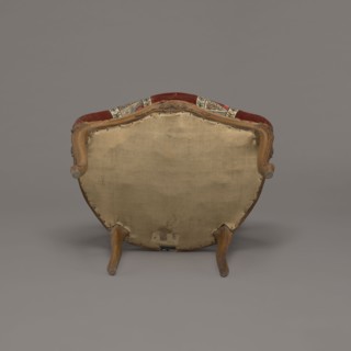Armchair, rococo, flowers, geometric ornament, ca. 1760, France;, piece of furniture seating piece;