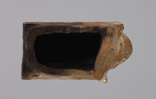 Cornice tile fragments, four; maker, tile cullet; stoves; plant decorations; Hutsul region; painted