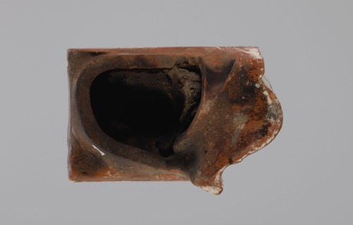 Cornice tile fragments 4, tile cullet, stoves; plant decorations; Hutsul region; painted with a