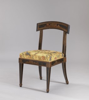 Chair, chinoiserie, flowers, rosettes ornament, floral decoration, classicism style, chinoiserie.