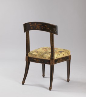 Chair, chinoiserie, flowers, rosettes ornament, floral decoration, classicism style, chinoiserie.